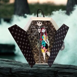 Loungefly DISNEY Nightmare Before Christmas Jack Sally Coffin Mini Backpack NWT